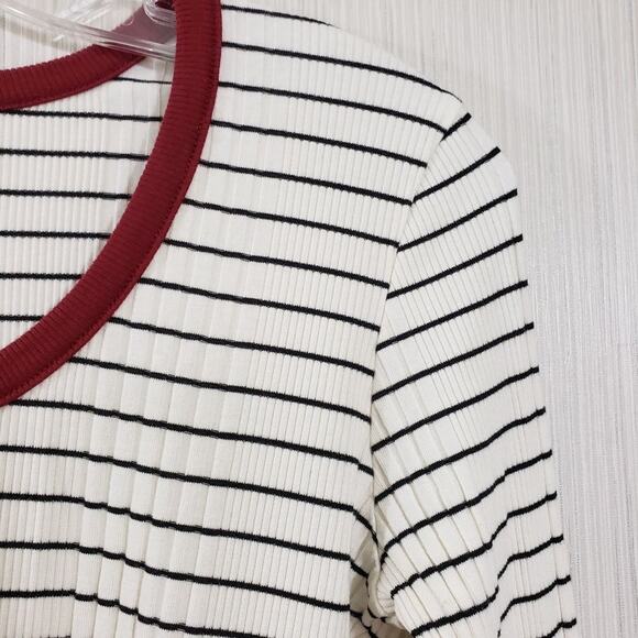 Joie Tayanita long sleeve scoop neck striped ribbed top woman's size small - Picture 8 of 8